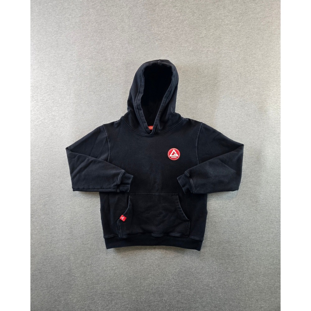 Gracie Barra Hoodie Kids Youth Medium Black BJJ Jiu Jitsu Pullover Logo Pocket